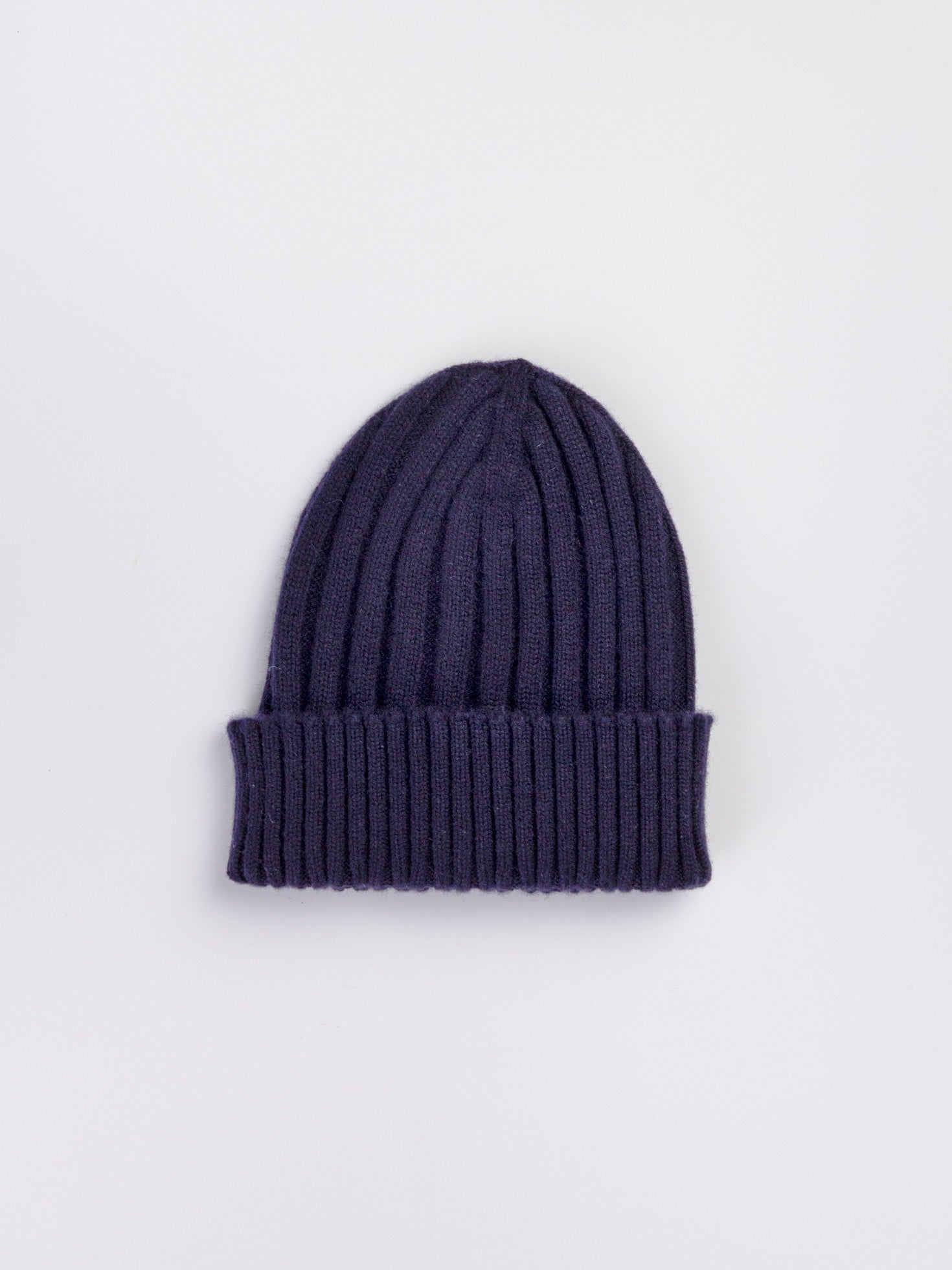 Cappellino in Maglia Inglese in Cashmere Blu