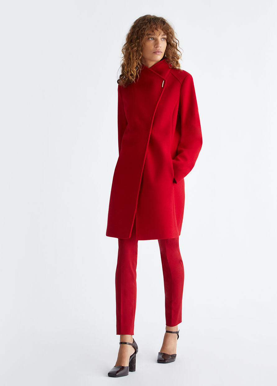 Cappotto in Panno / Rosso - Ideal Moda
