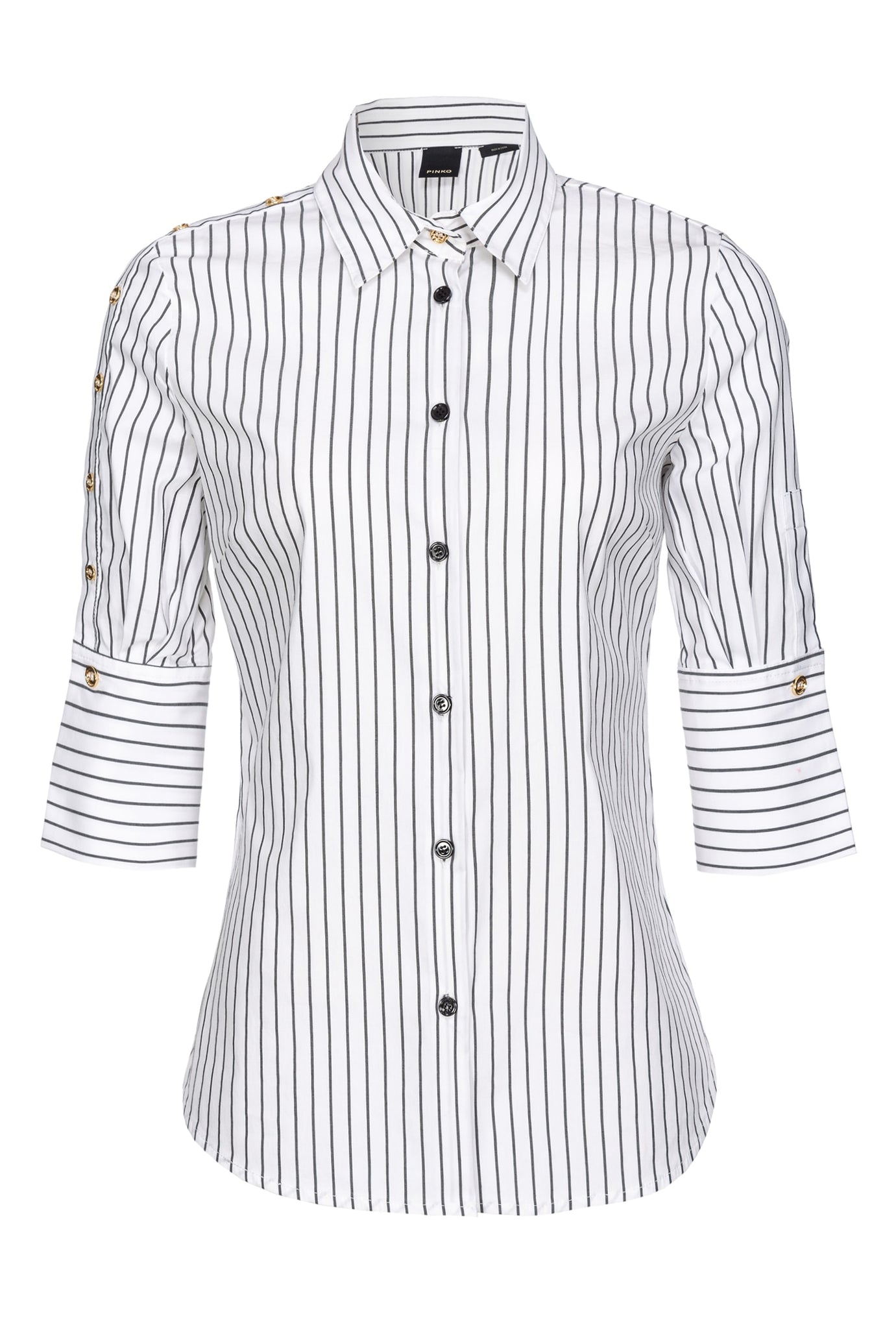 Camicia in Cotone con Fantasia a Righe / Bianco - Ideal Moda