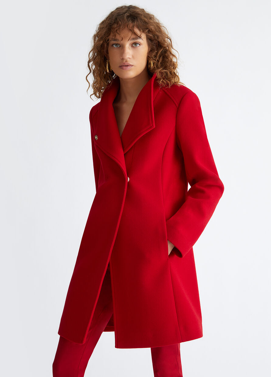 Cappotto in Panno / Rosso - Ideal Moda
