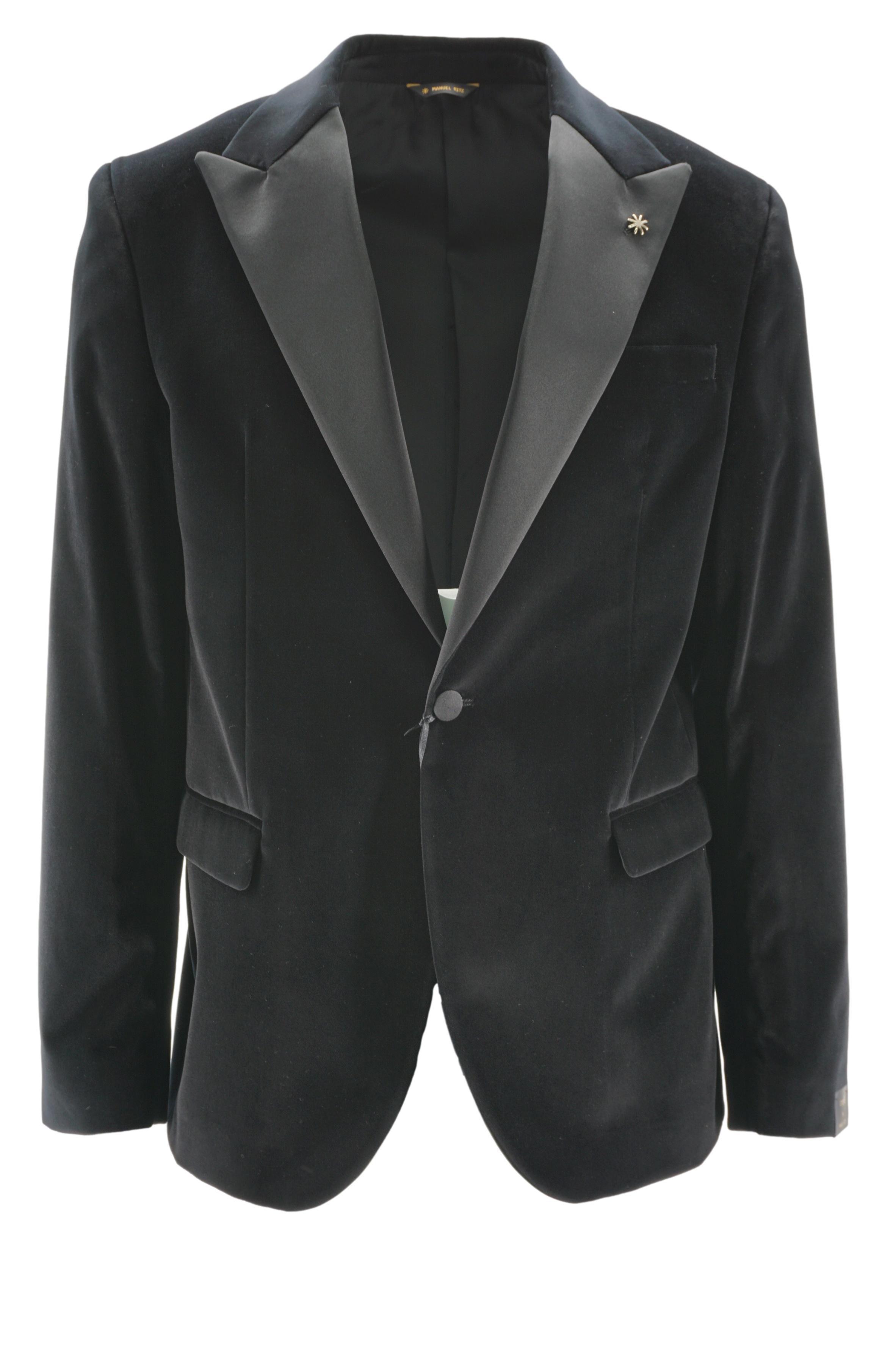 Giacca in Velluto Liscio Stretch Nero