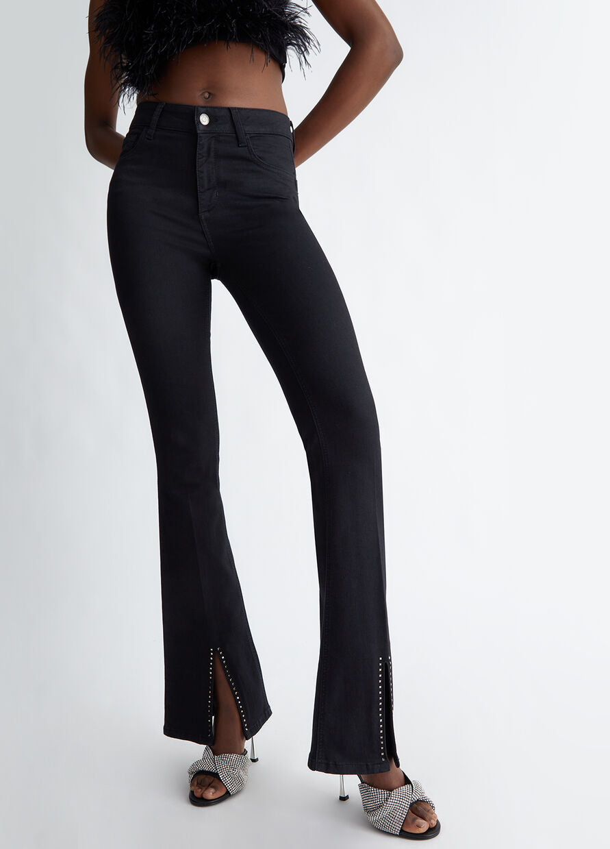 Onsoyours Jeans A Zampa Donna, Vita Alta Elasticizzati, Modello Push-Up, Nero, Taglia S