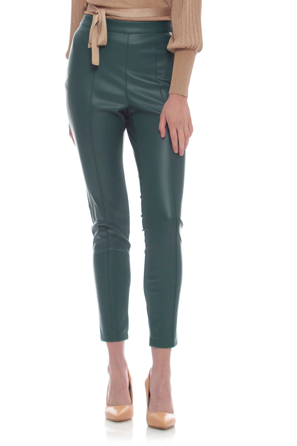 Pantaloni 2025 ecopelle verdi