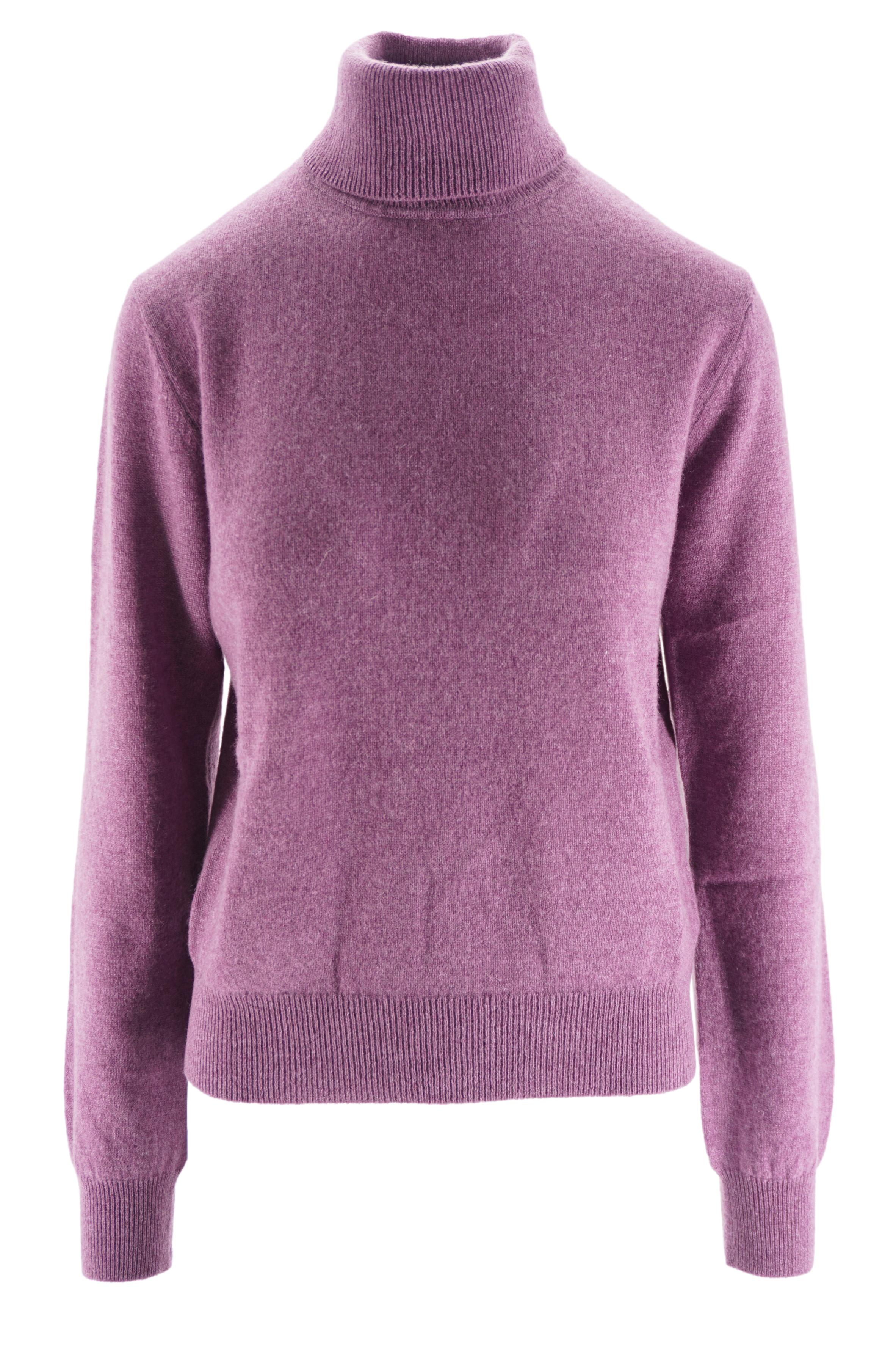 Maglia Dolcevita 100% Cashmere Viola