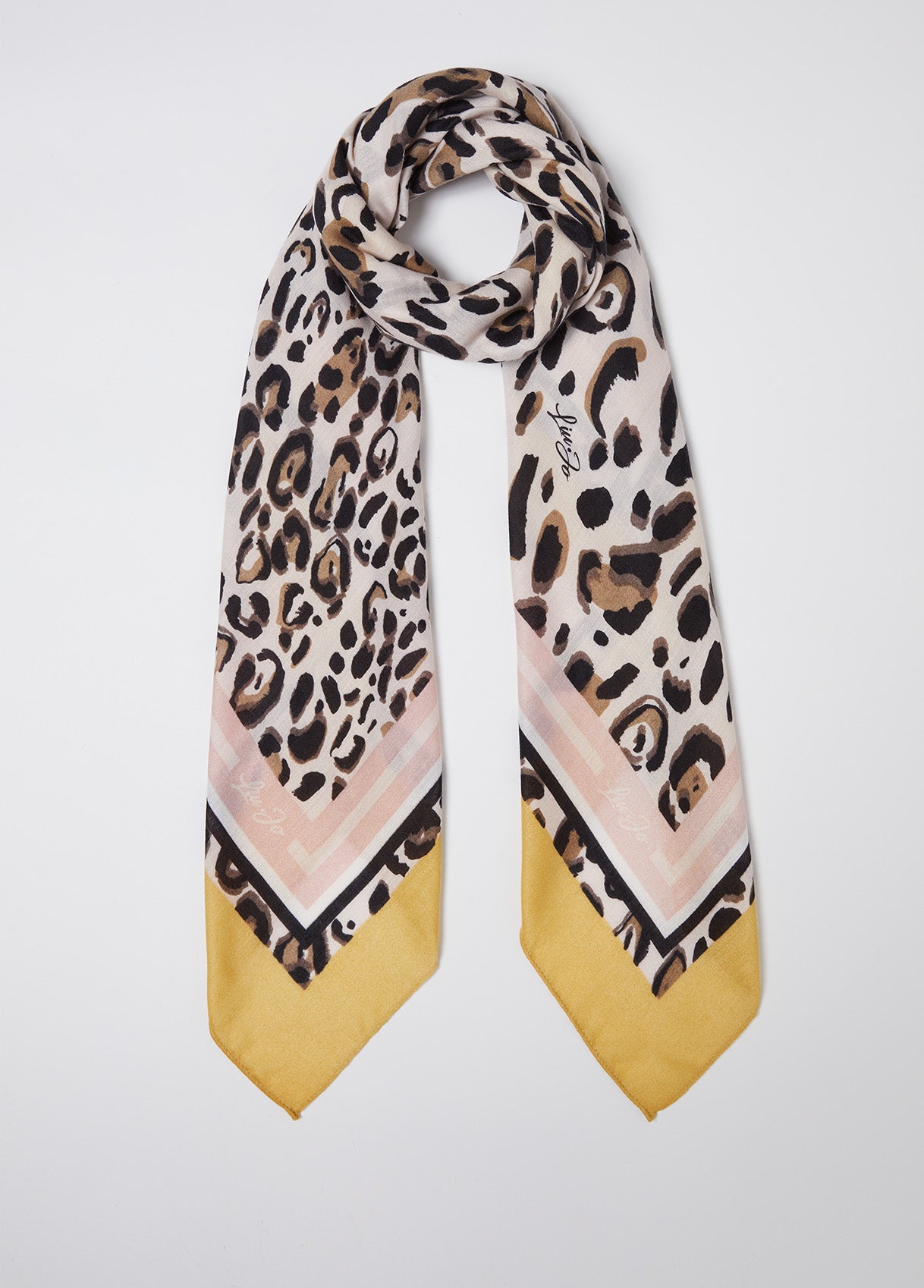 Foulard con Stampa Animalier Giallo