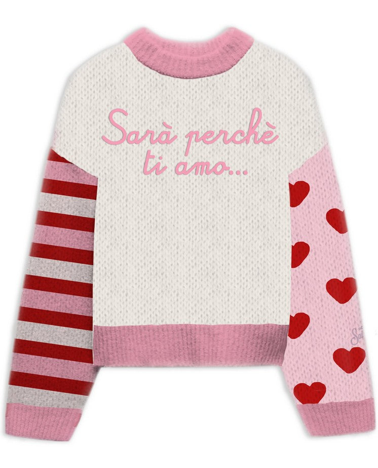 Maglione con Stampa Bianco - Main Image