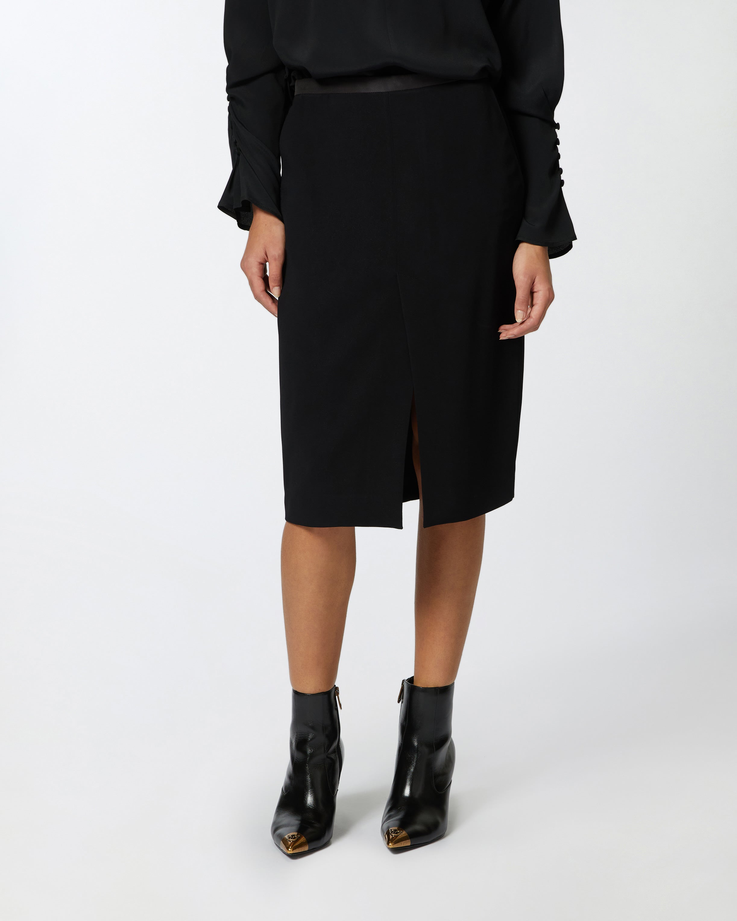 Gonna Aderente in Cady Tecnico Nero