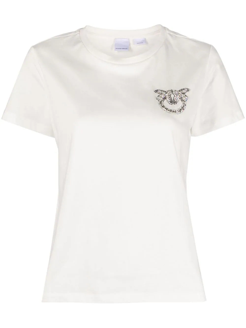 T-shirt maniche corte Pinko marrone con maxi ricamo gioiello Love T-shirt maniche corte Pinko marrone con maxi ricamo gioiello Love