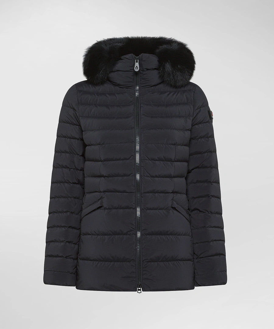 Piumino Slim con Pelliccia Turmalet Nero