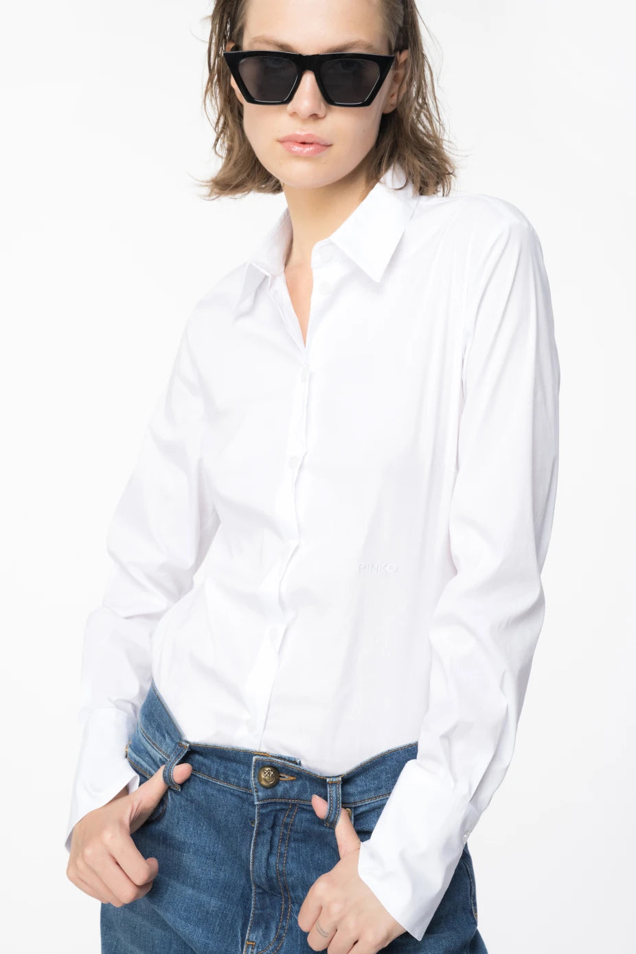 Sun68 Camicia In Popeline S45305B Con Logo