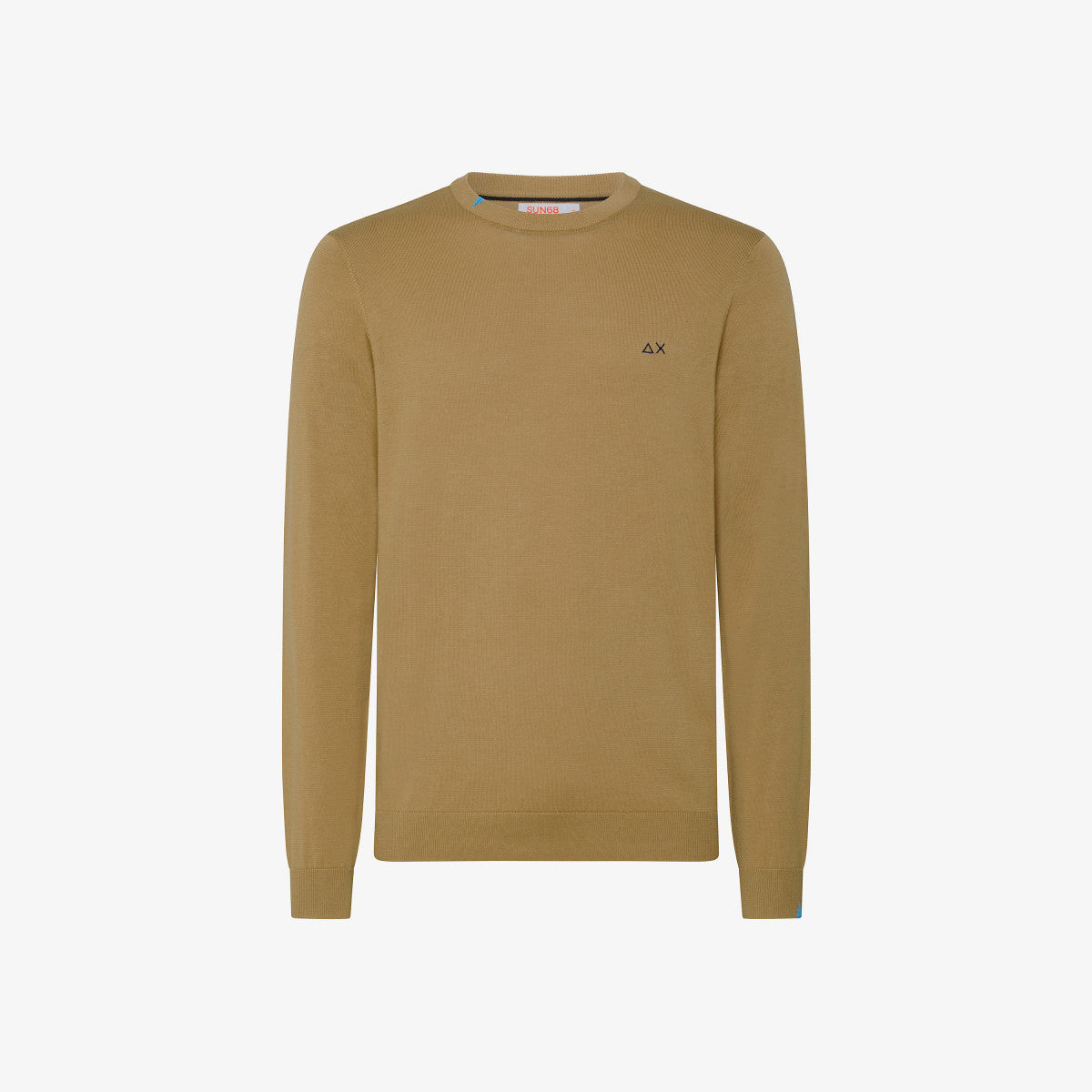 Sun68 Felpa avorio in cotone con cappuccio e patch logo F45336A