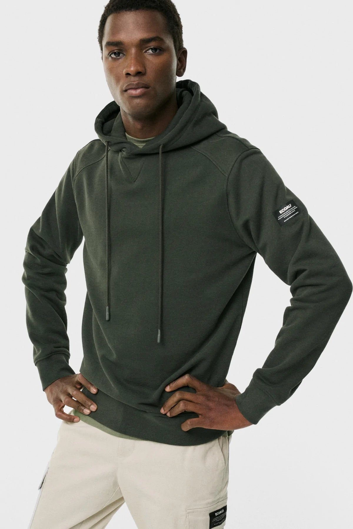 Felpa con sales cappuccio verde