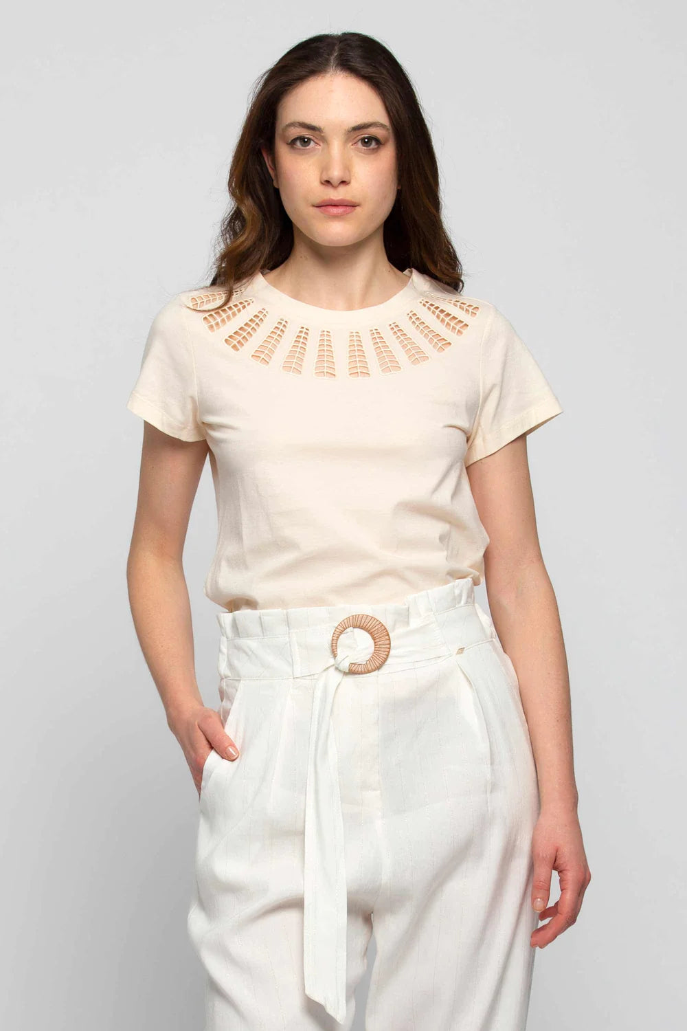 T-shirt Donna In Jersey Di Cotone Antonella New Dimension 86025C Colorata Antonella - Foto 8