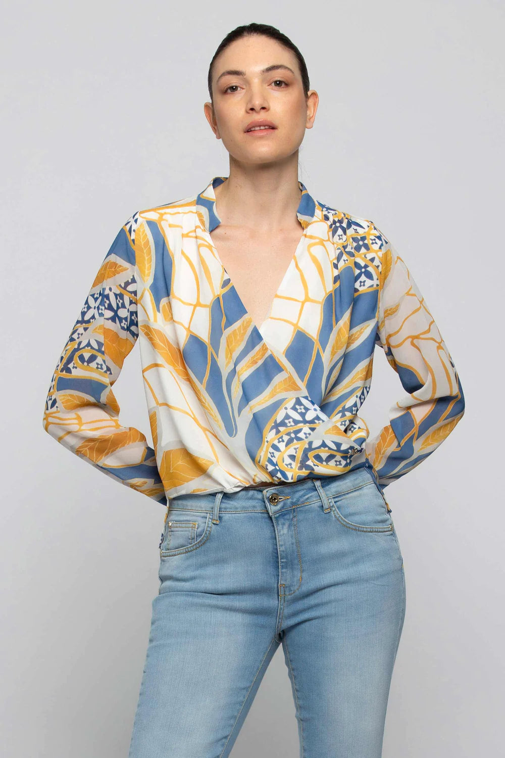 Blusa con Scollo a V Kocca Bianco