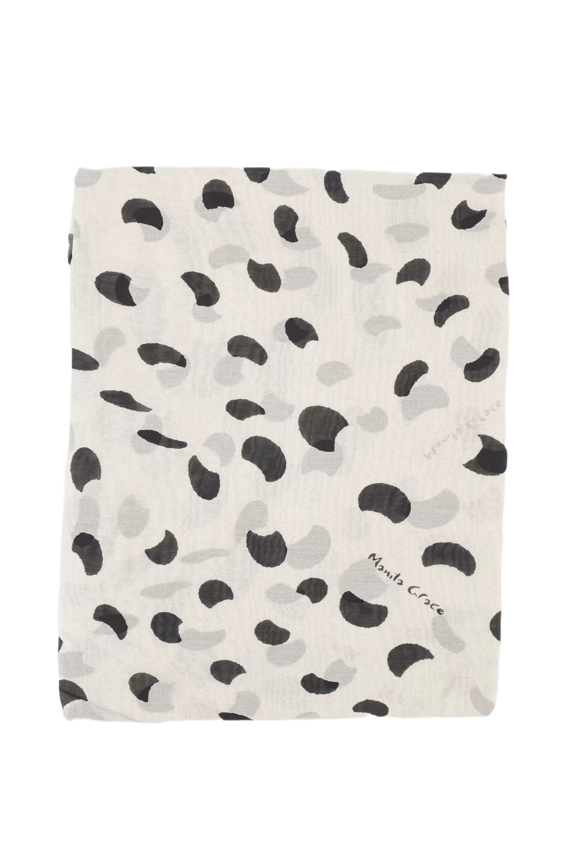 Foulard a Trapezio con Fantasia Manila Grace Bianco