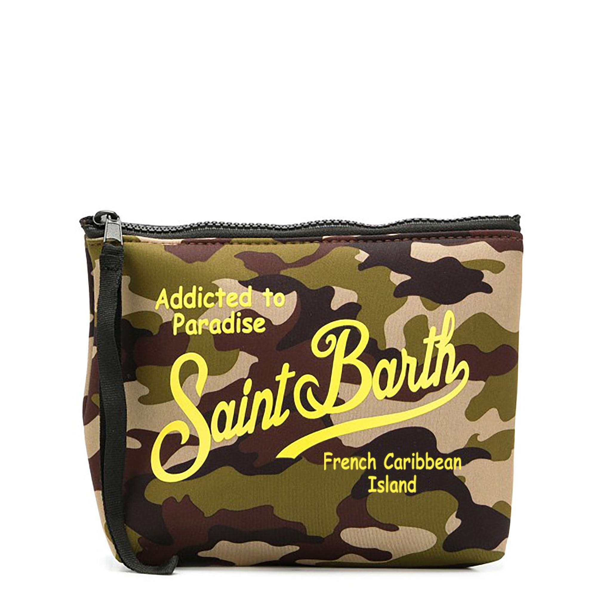 Pochette Tessuto Scuba Stampa Mimetica Verde