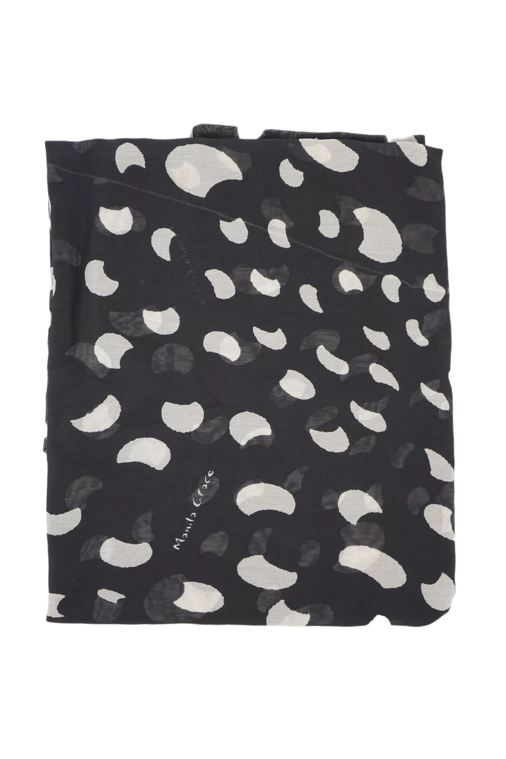 Foulard a Trapezio con Fantasia Manila Grace Nero