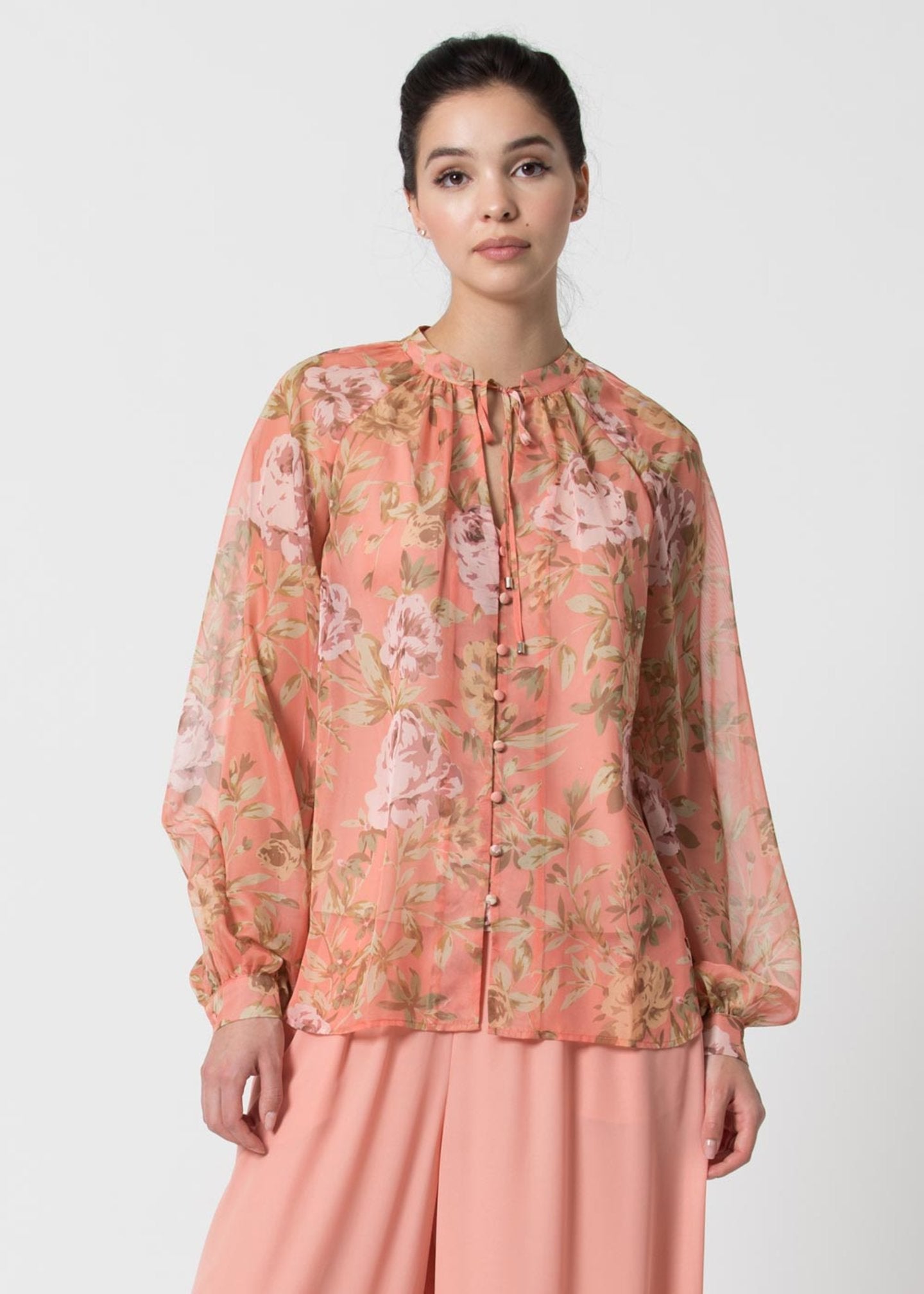 Blusa Kocca con Stampa Rosa