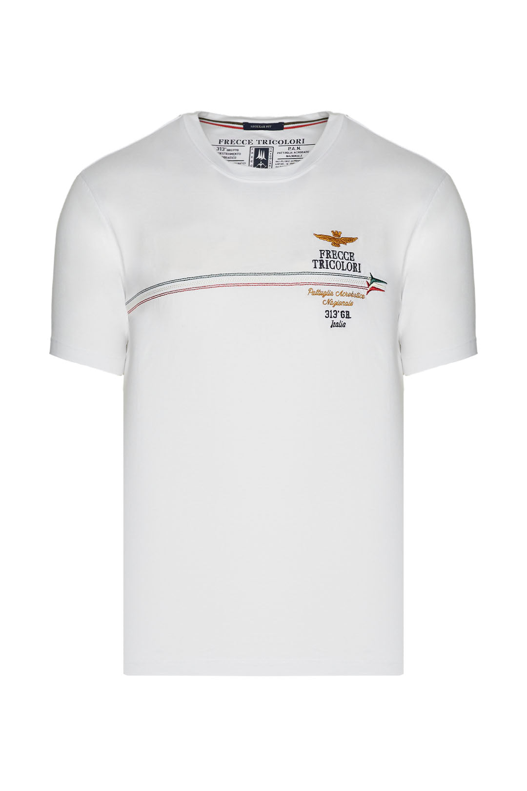 T-Shirt con Ricamo Aeronautica Militare Bianco