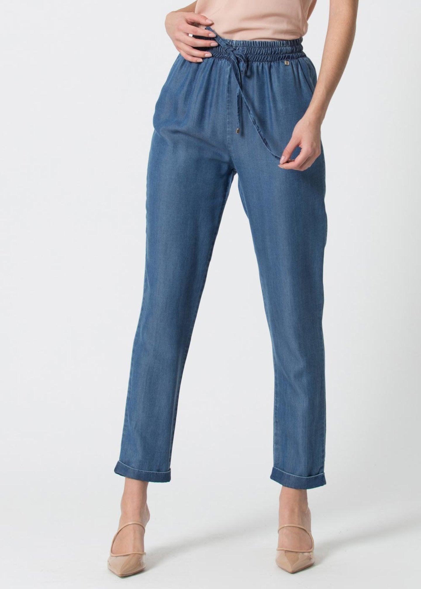 Pantalone Vita Con Coulisse Pantalone Jeans Con Coulisse In Vita