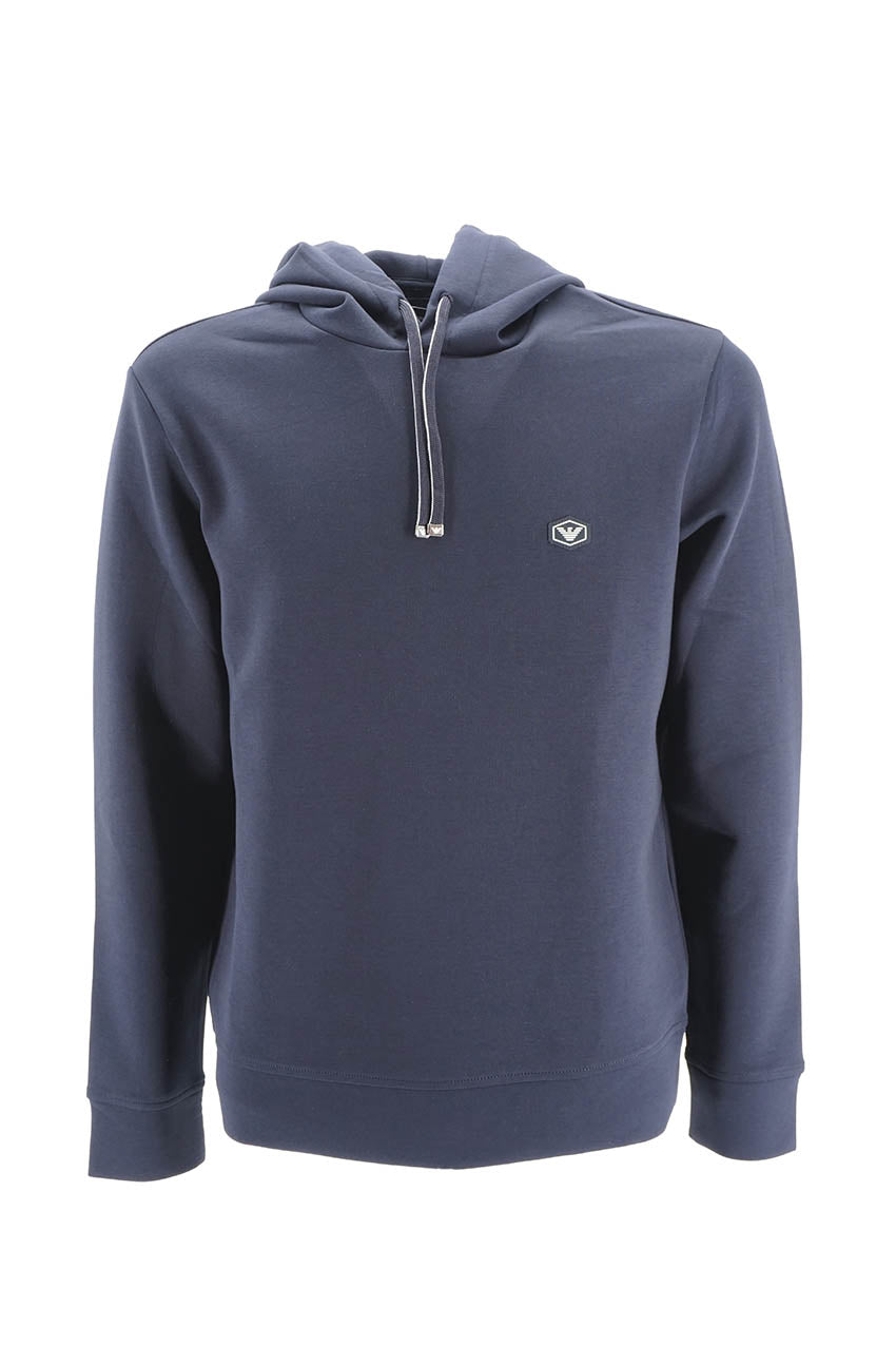 Felpa Emporio Armani con Cappuccio Blu