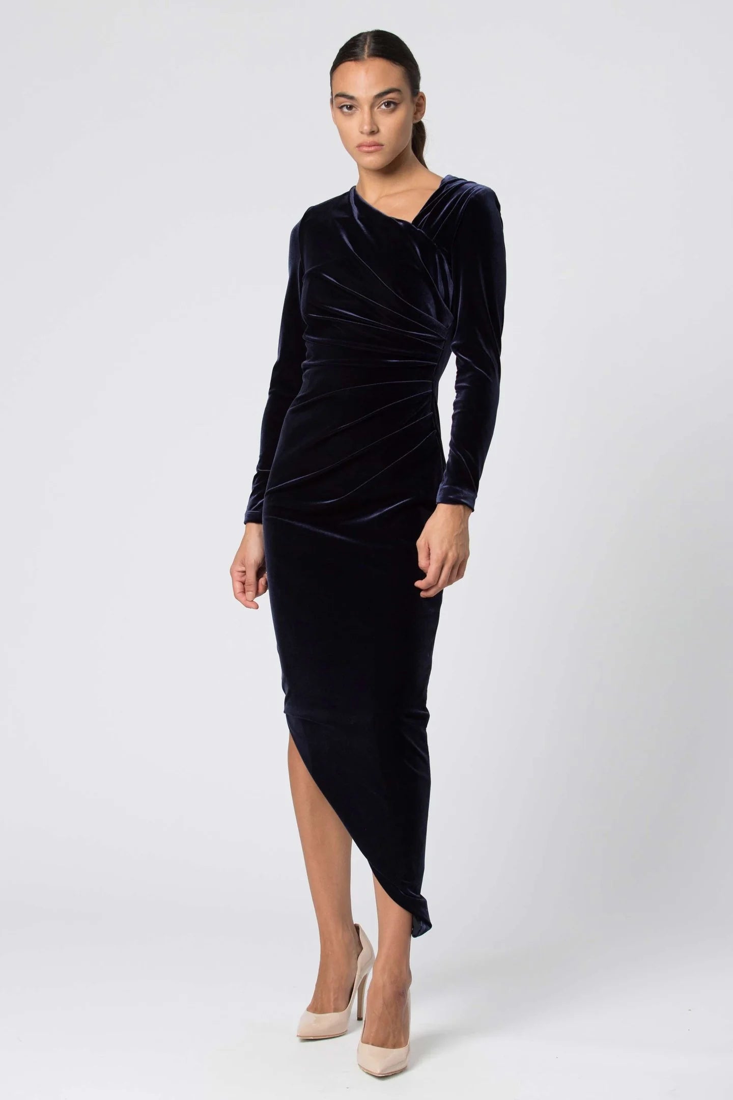 Abito in Velluto Kocca Blu - Main Image