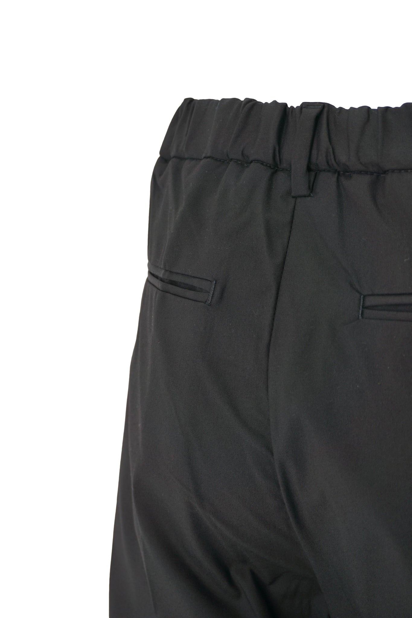 Pantalone con Mezzo Elastico in Vita / Nero - Ideal Moda