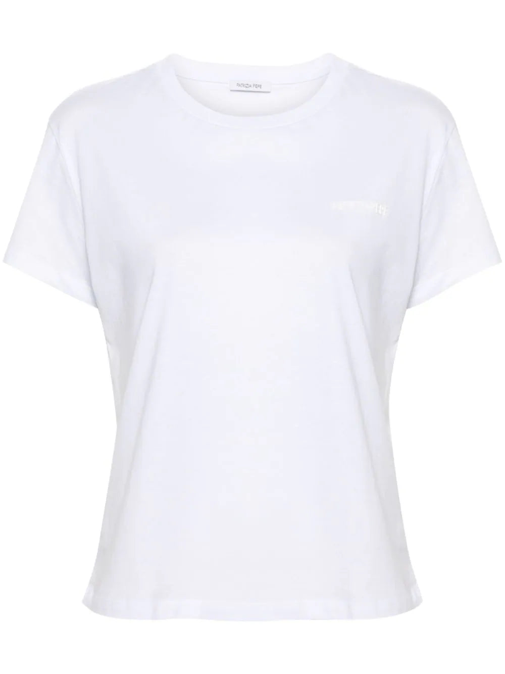 T-Shirt con Logo Applicato / Bianco - Ideal Moda