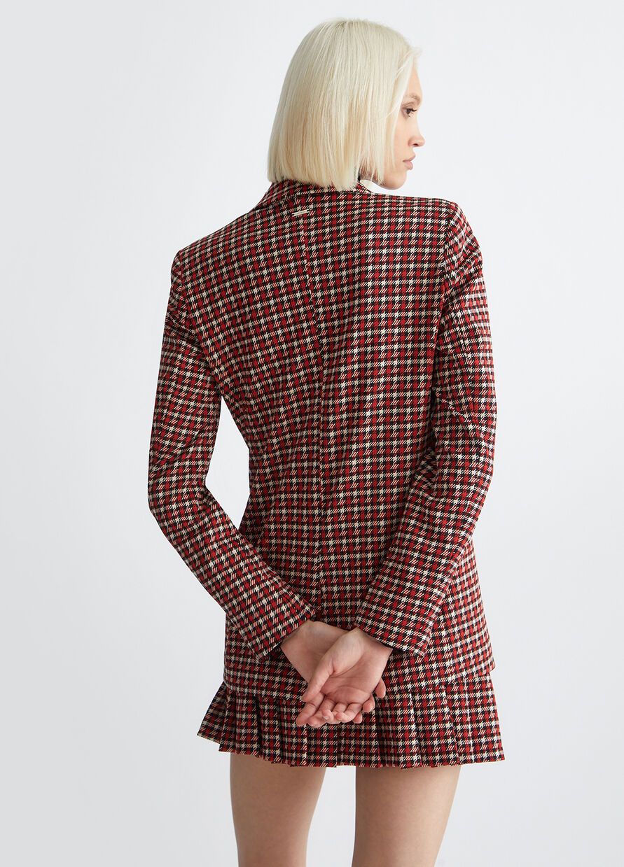 Giacca con Fantasia Pied de Poule / Rosso - Ideal Moda