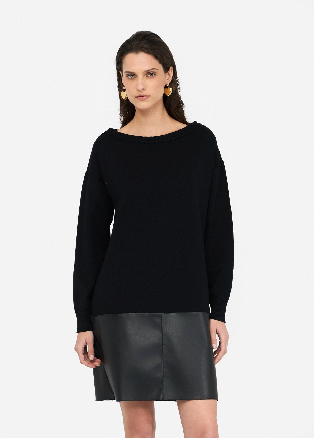 Abito Corto in Maglia / Nero