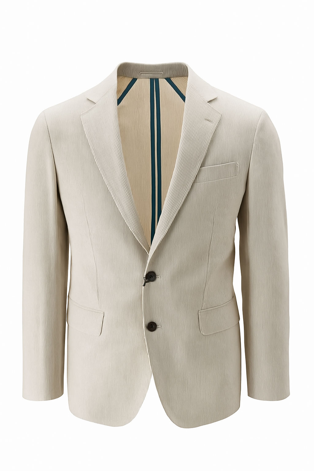 Giacca in Misto Lino con Fantasia / Beige - Ideal Moda