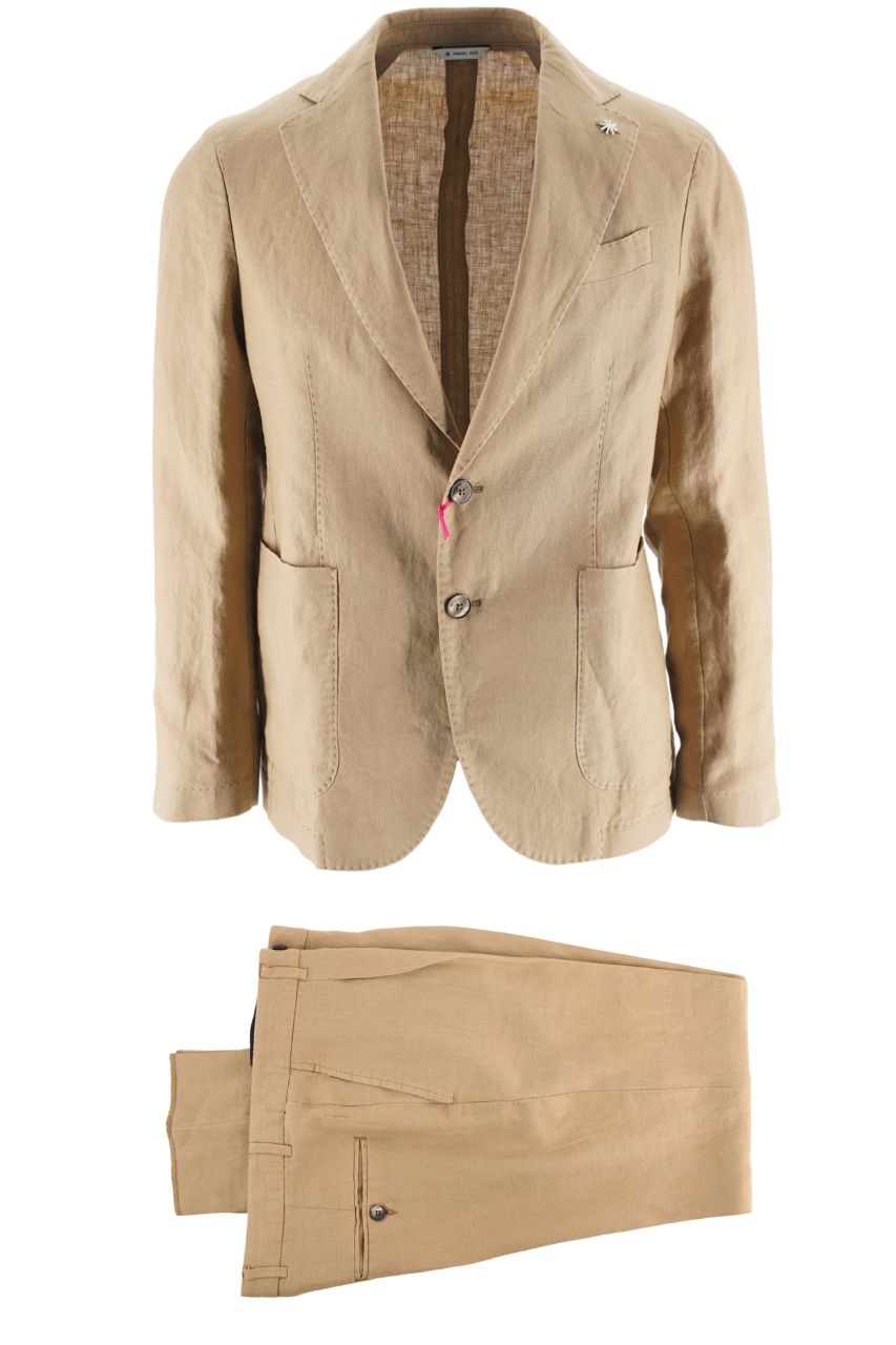 Abito Slim Fit in Lino Manuel Ritz / Beige - Ideal Moda