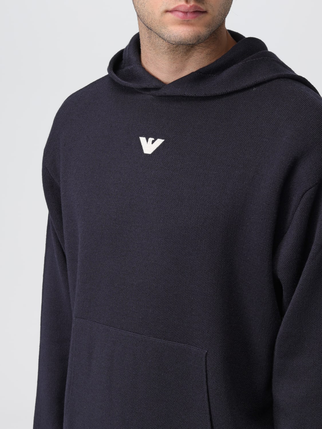 Maglia con Cappuccio / Blu - Ideal Moda