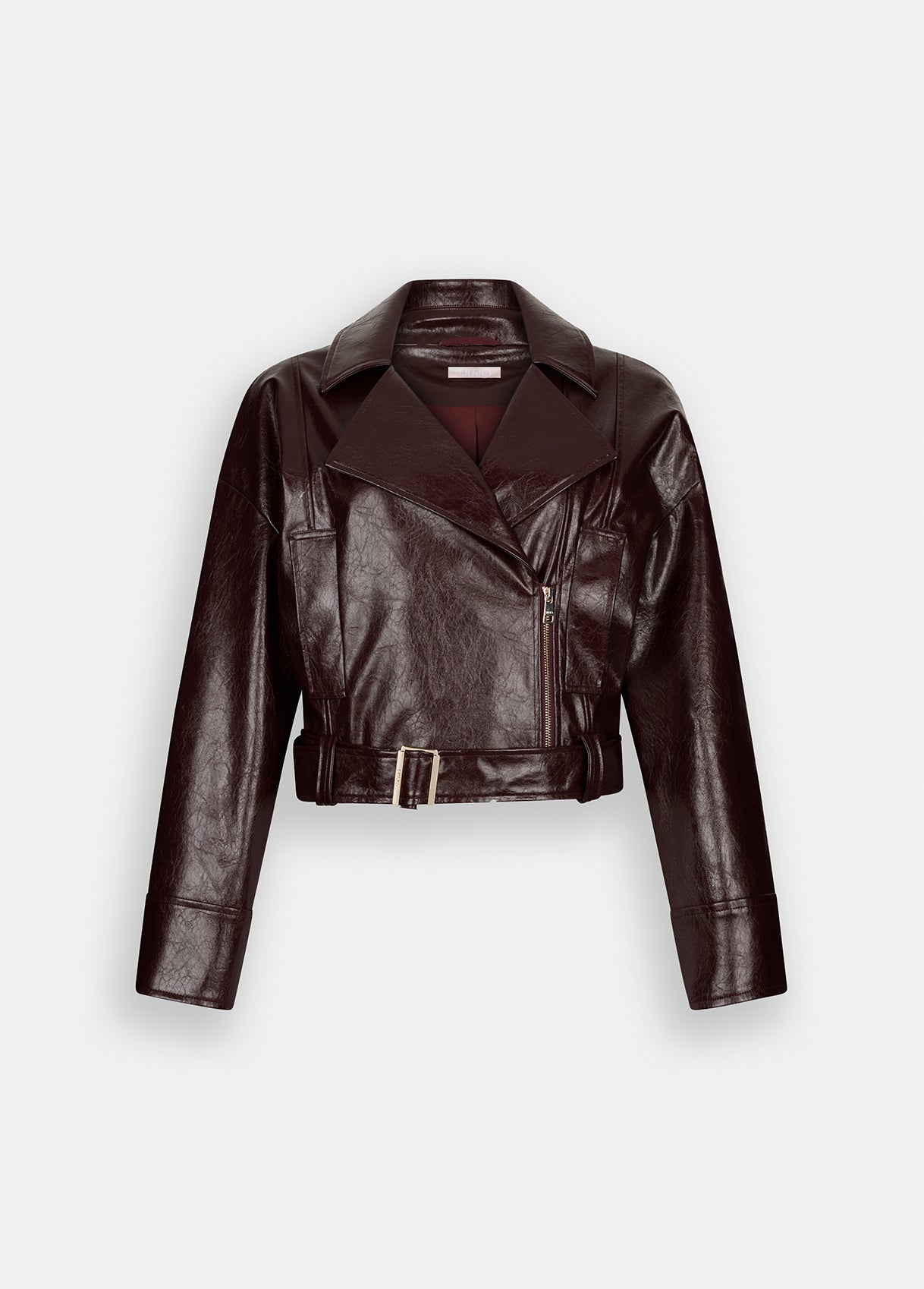Giacca Biker Glossy / Marrone - Ideal Moda