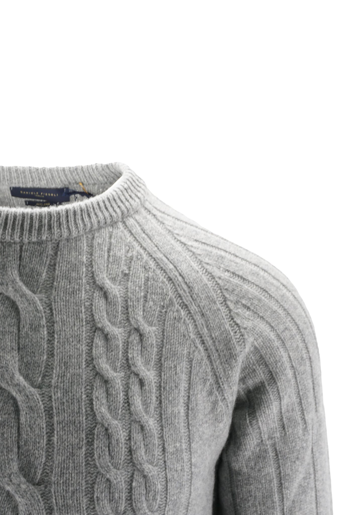 Maglia in Lana Geelong con Intrecci / Grigio - Ideal Moda