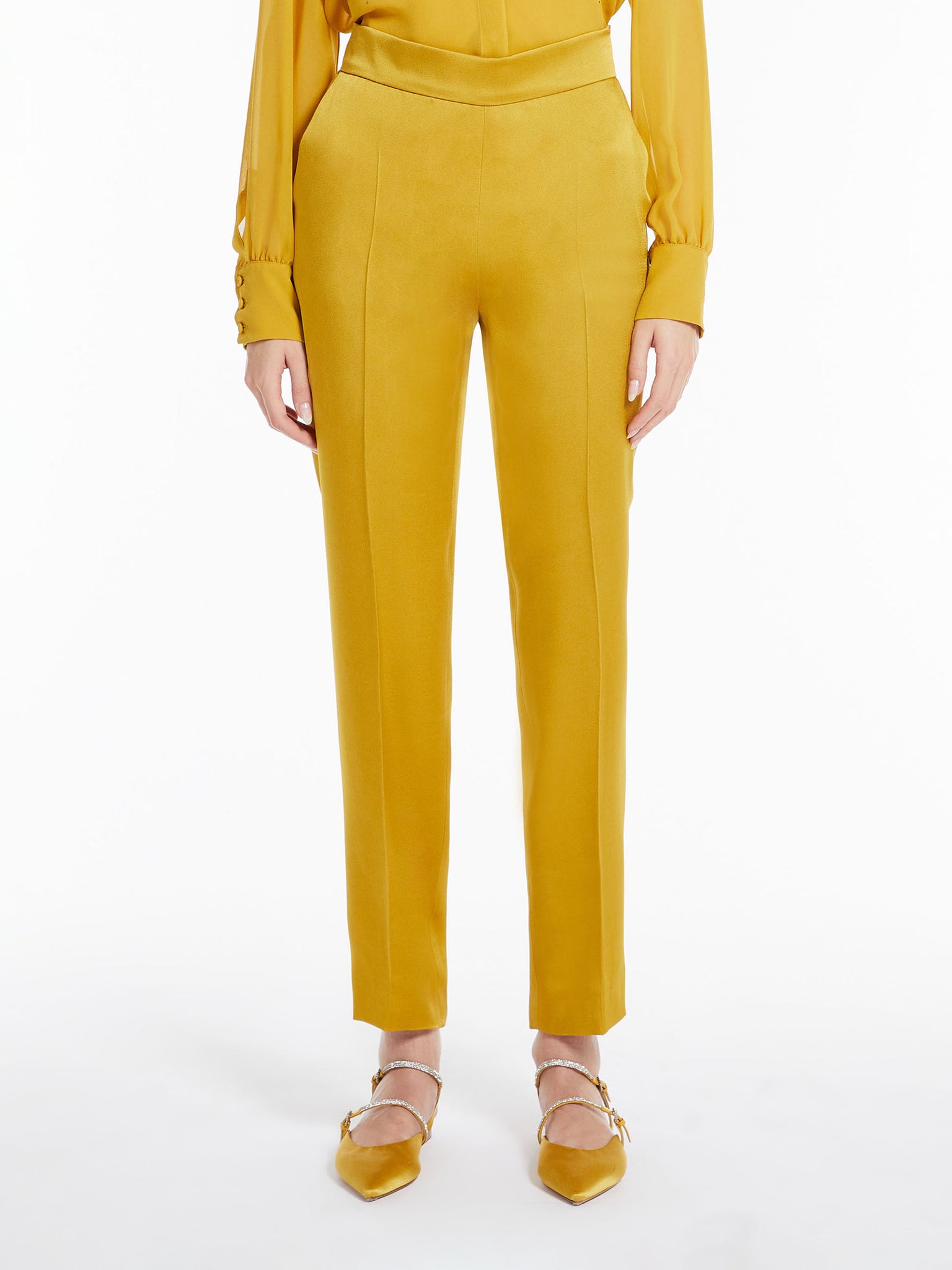 Pantalone in Enver Satin / Giallo - Ideal Moda