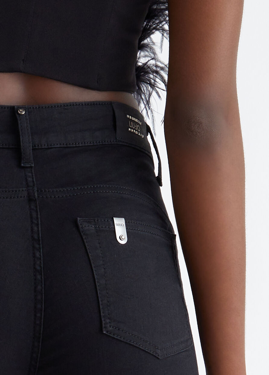 Jeans Flare a Vita Alta / Nero - Ideal Moda