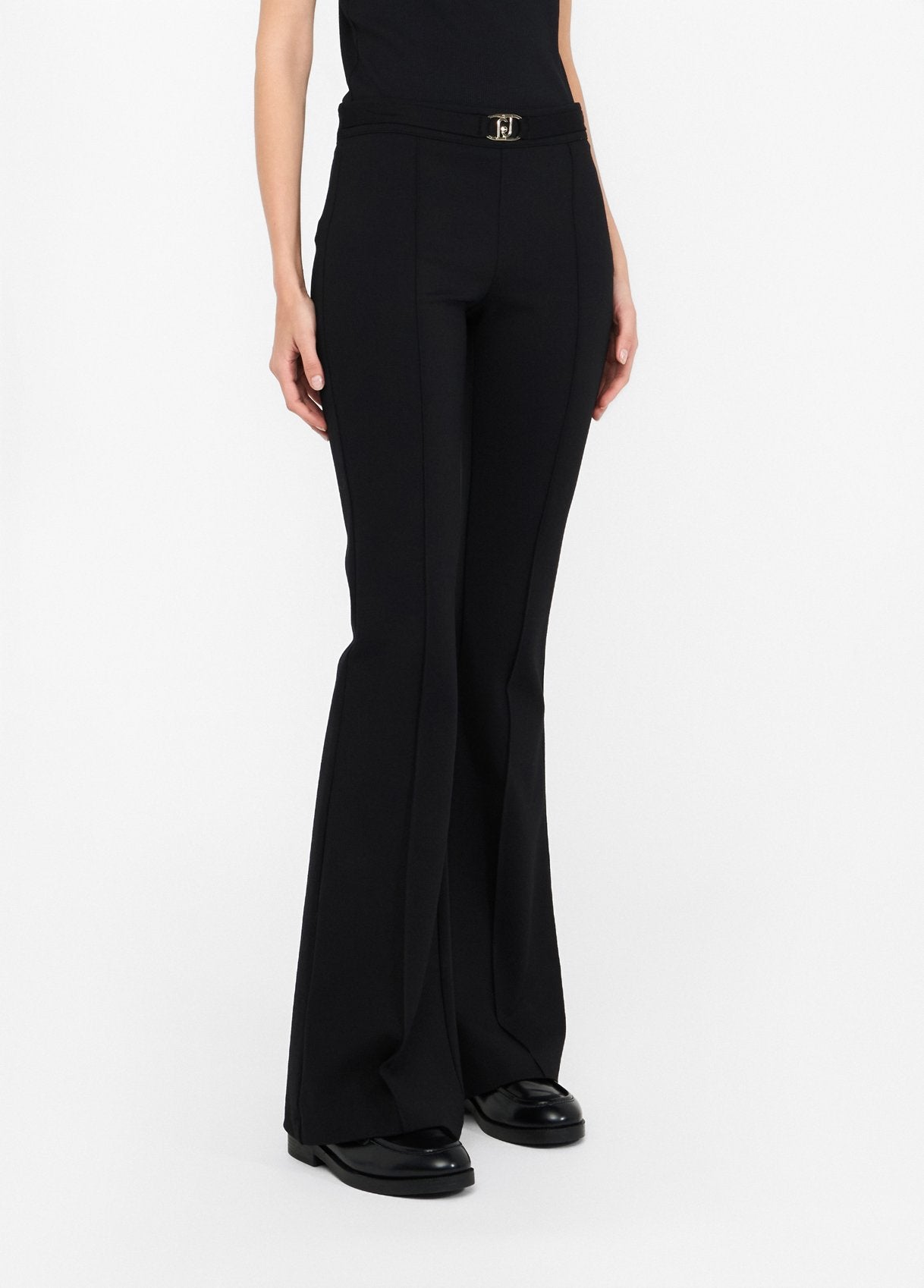 Pantalone Flare con Cintura / Nero