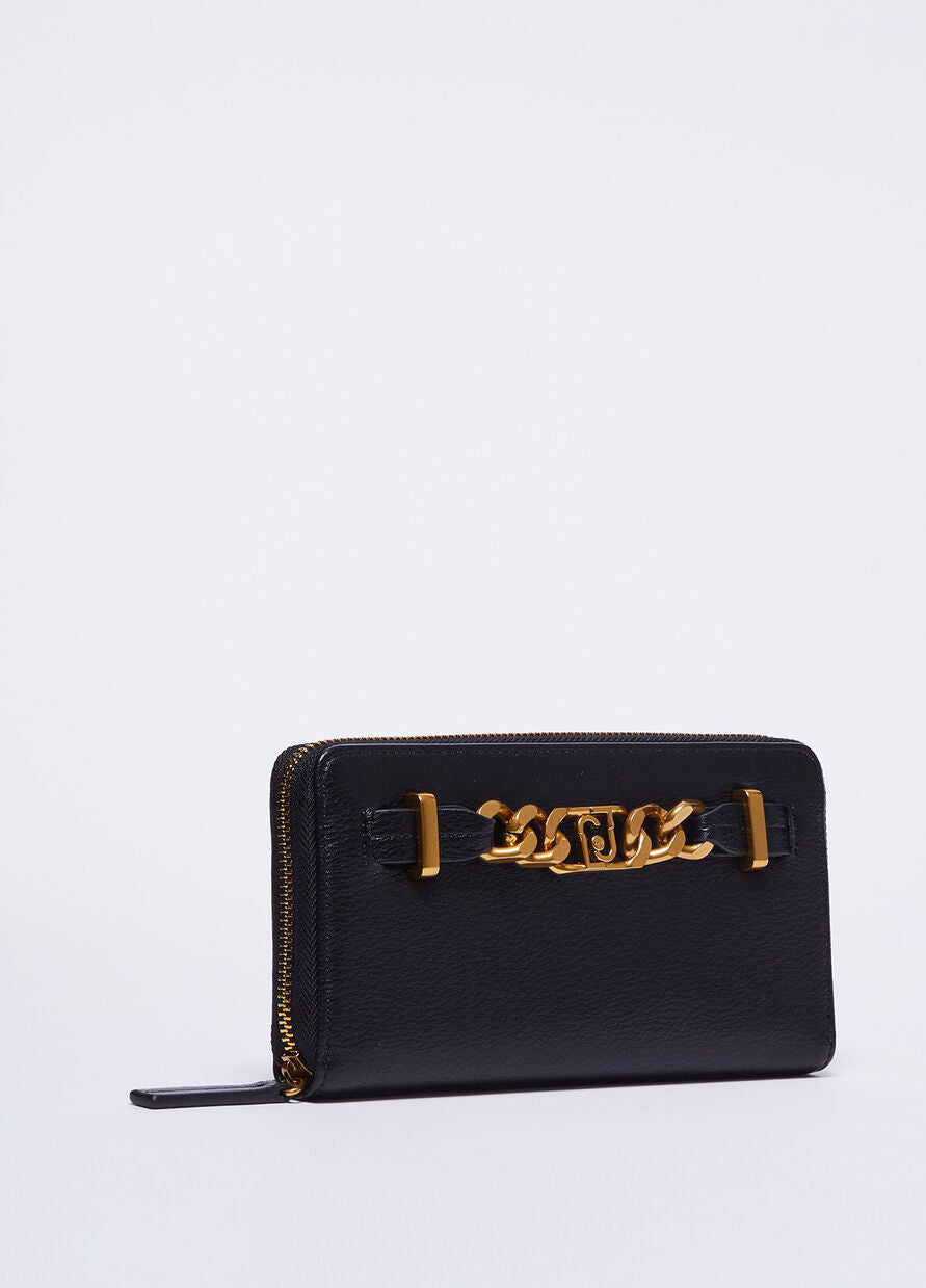 Portafoglio con Catena Gioiello / Nero - Ideal Moda