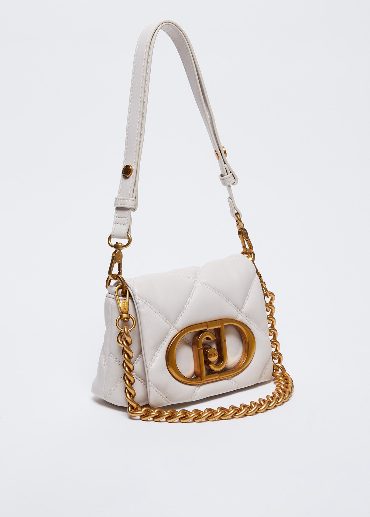 Borsa a Tracolla con Effetto Trapuntatura / Bianco - Ideal Moda