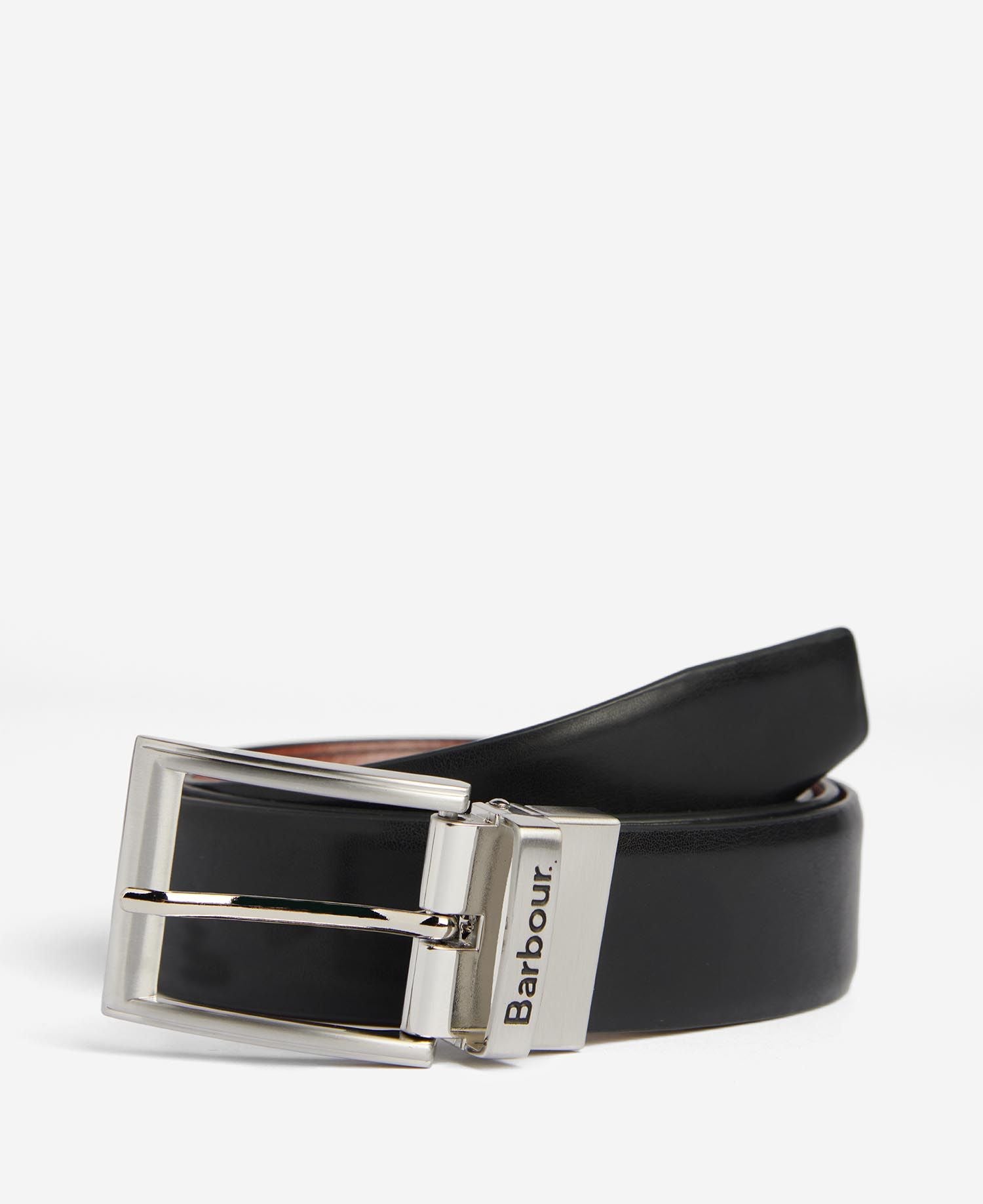 Cintura Reversibile in Pelle / Nero - Ideal Moda