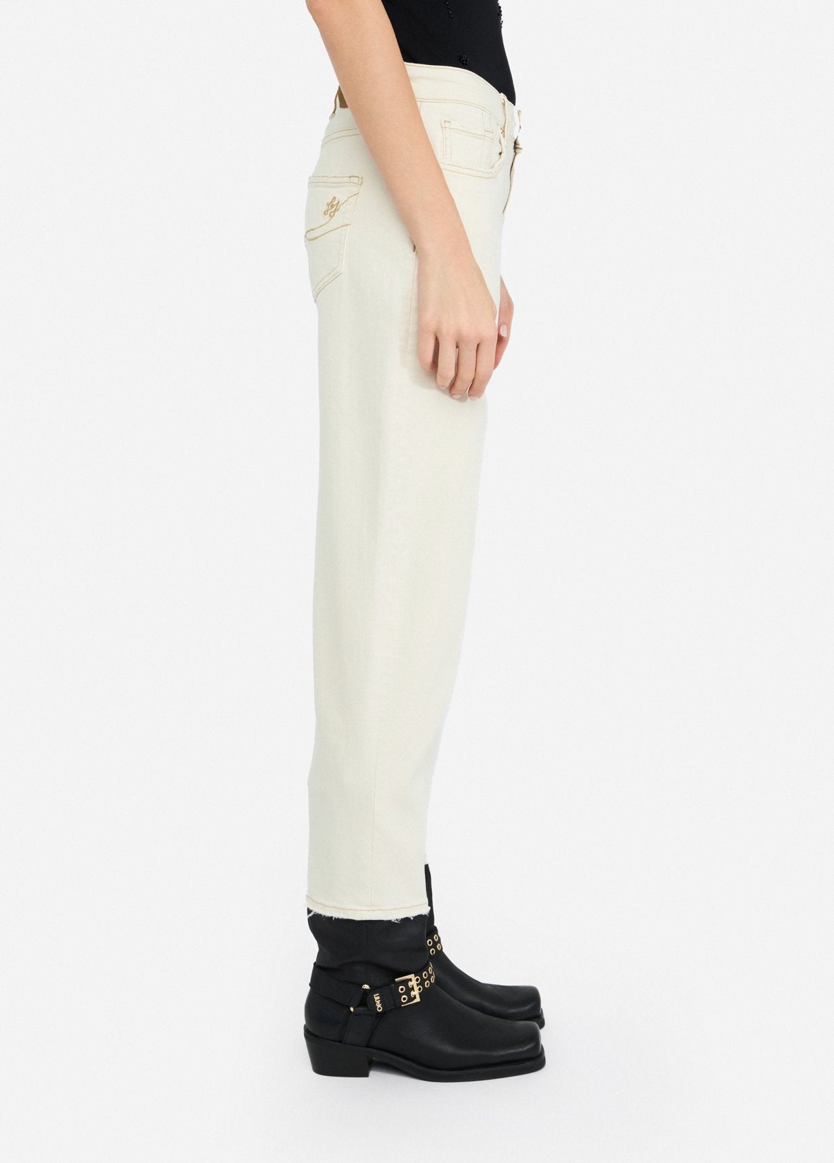 Pantaloni Carrot Fit / Avorio - Ideal Moda