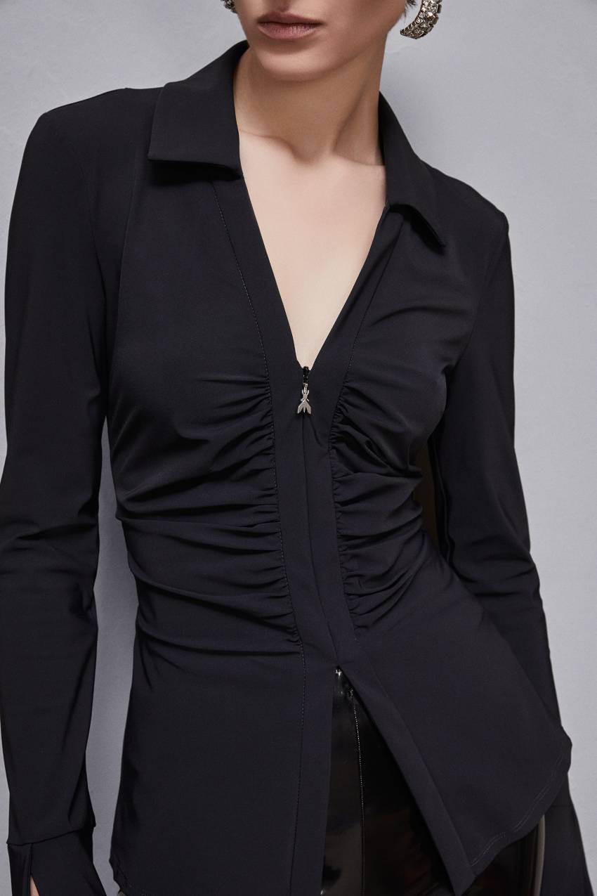 Maglia con Zip / Nero - Ideal Moda