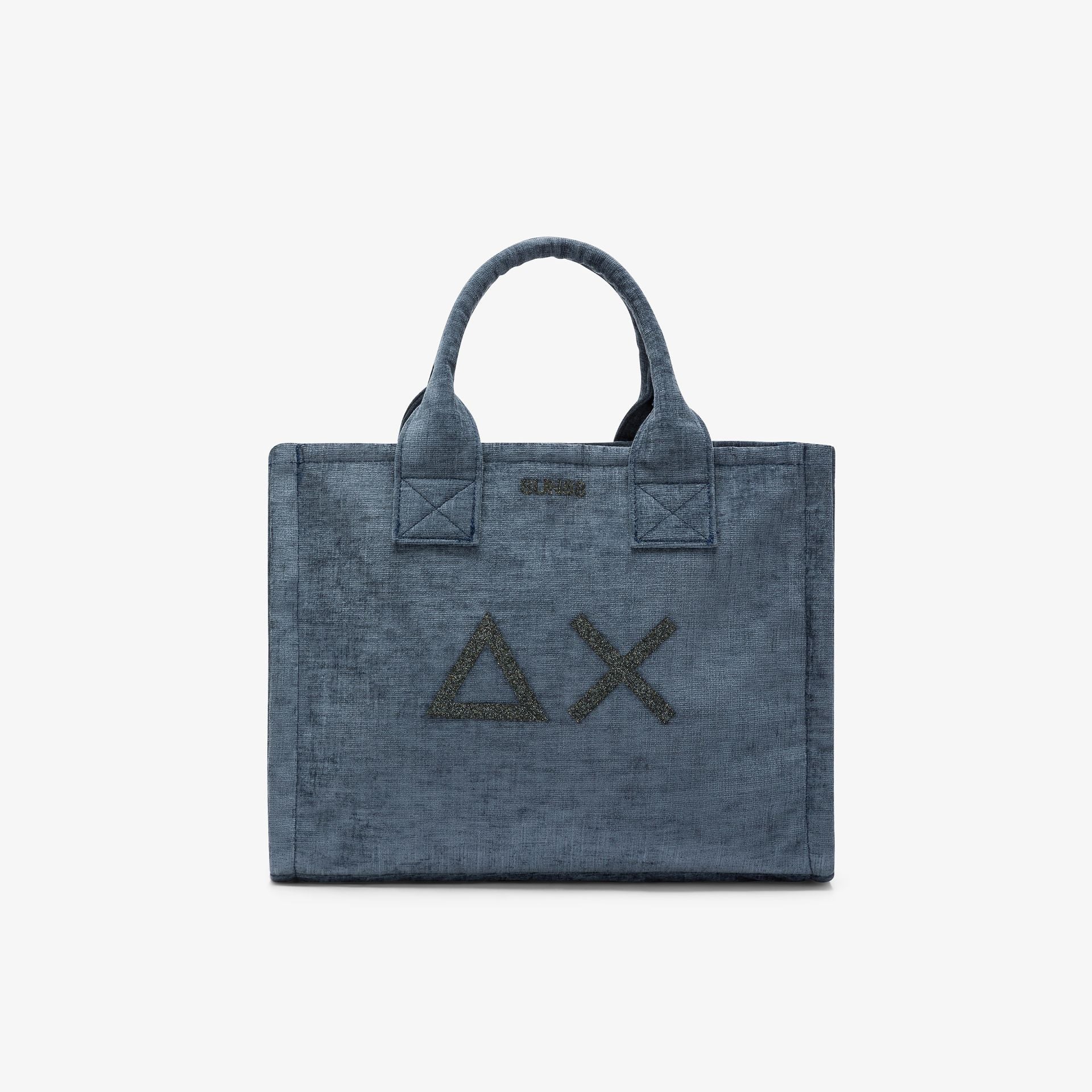 Shopping Bag Midi Cali in Velluto / Jeans - Ideal Moda