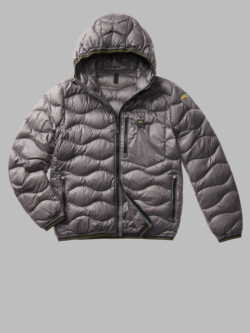 Piumino con Motivo ad Onde / Grigio - Ideal Moda