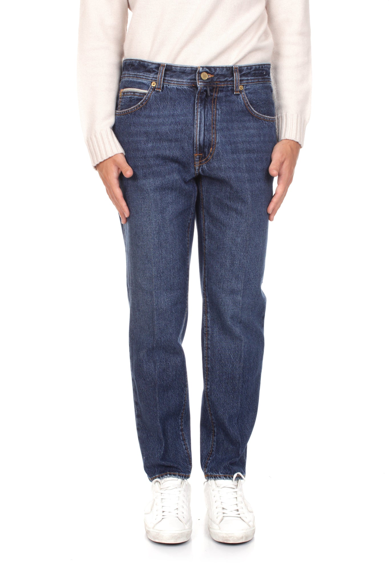 Jeans Regular Fit Lavaggio Medio / Blu - Ideal Moda