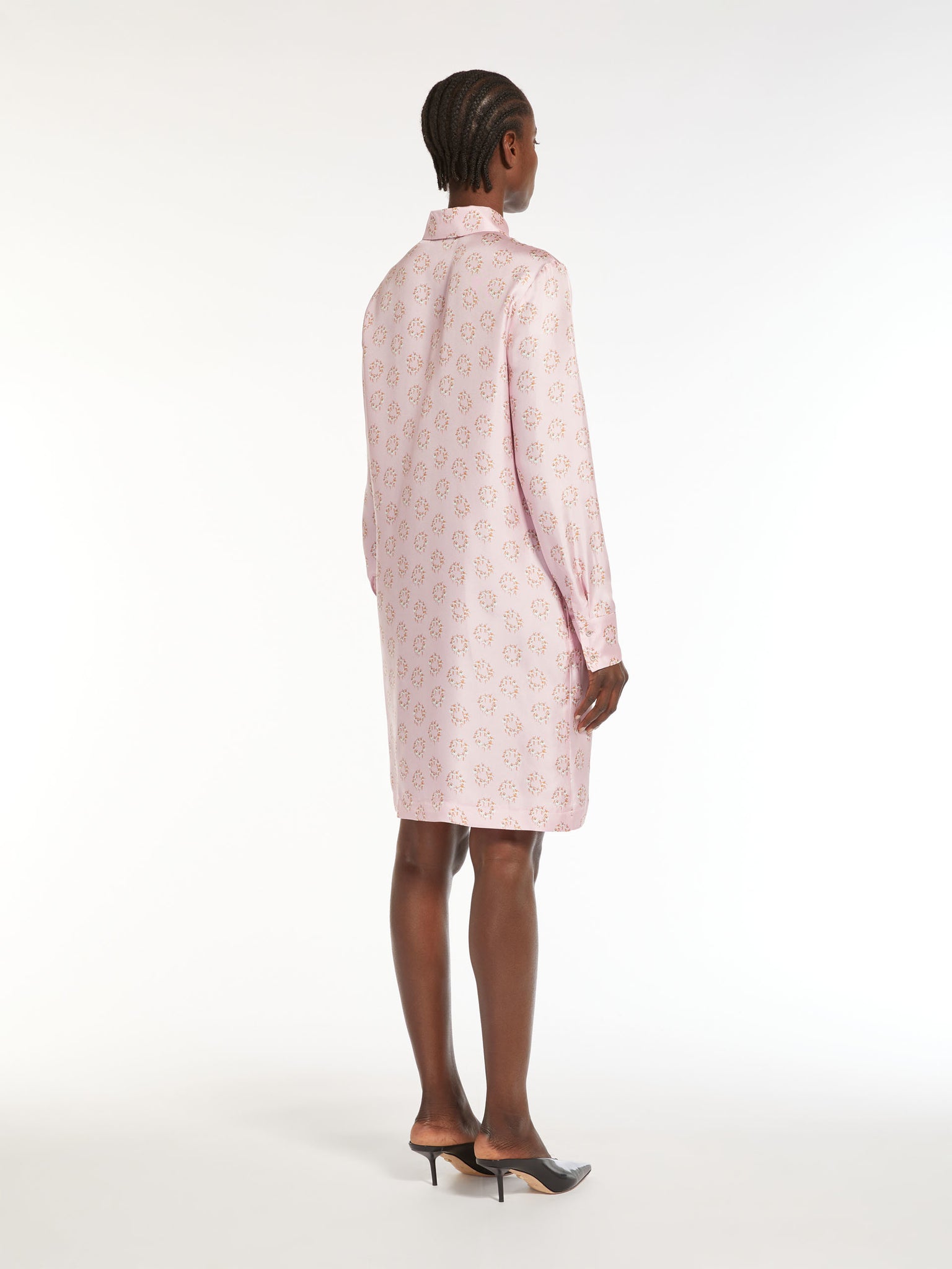 Abito in Twill di Seta Stampata / Rosa - Ideal Moda