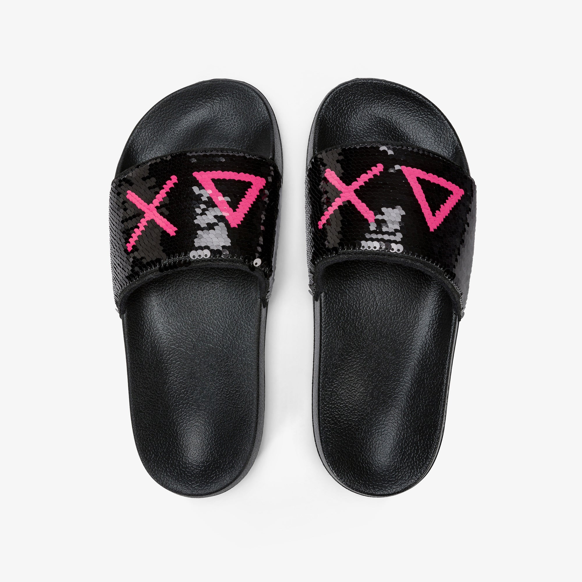 Ciabatta Slipper con Logo a Contrasto / Nero - Ideal Moda