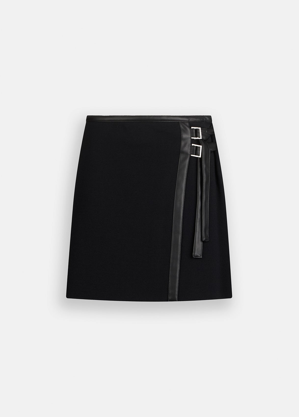 Minigonna in Maglia con Fibbia / Nero