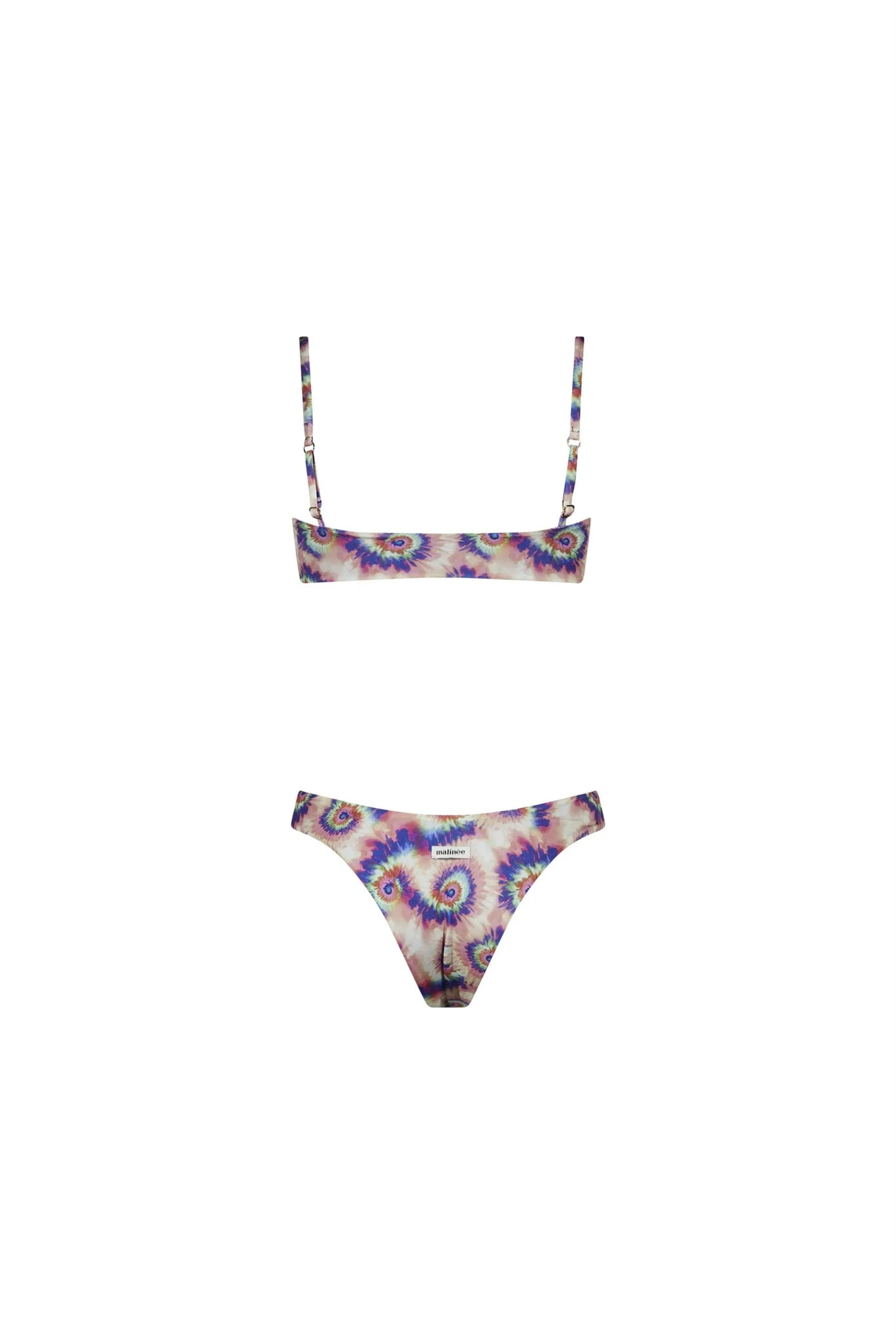 Set Bikini Elegant Moments Micro Con Perizoma E Cinturino Triplo - Viola E Verde Neon, Taglia Unica